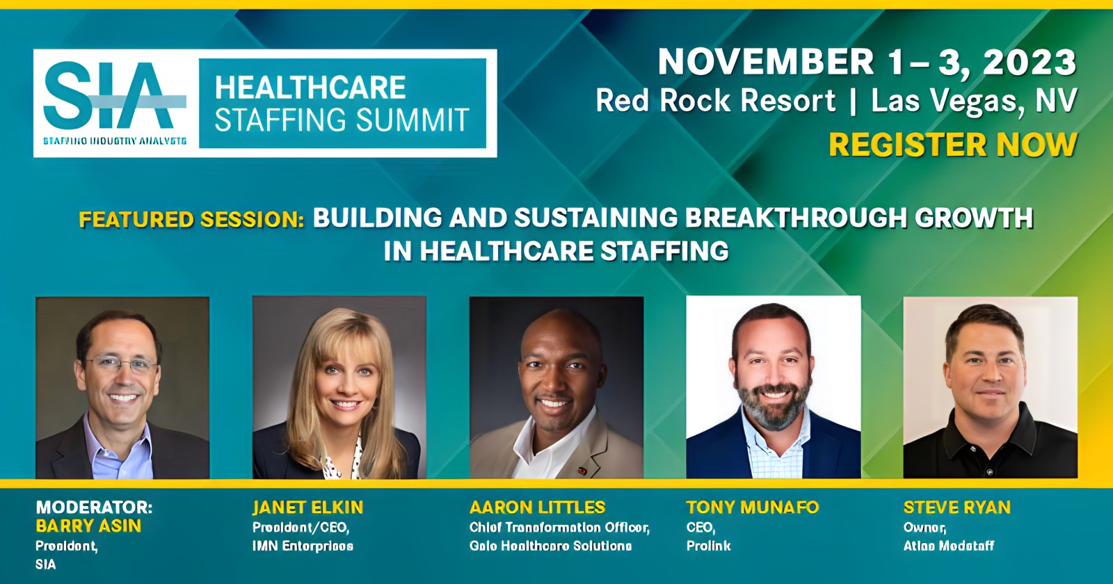 SIA Healthcare Staffing Summit 2023 6-Speaker Social Badge